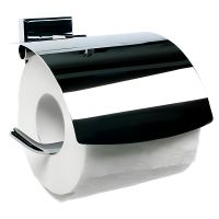 Держатель туалетной бумаги Nofer Barcelona 16917.В с крышкой Глянцевая нержавеющая сталь арт-16917.B — фото 1, Держатели туалетной бумаги