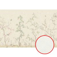 Фреска Ortograf Chinoiserie 33922 Фактура флок FLK Флизелин (4,5*3) Бежевый/Разноцветный, Деревья/Цветы/Птицы арт-33922 (флок FLK) — фото 1, Фрески