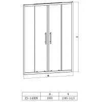 Душевая дверь Esbano ES-140DW 140 профиль Хром стекло прозрачное арт-ESDN140DW — фото 3, Раздвижные душевые двери