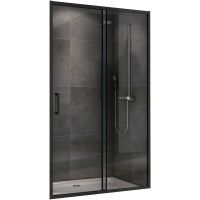 Душевая дверь Abber Schwarzer Diamant 100 профиль Черный стекло прозрачное арт-AG30100B5 — фото 1, Раздвижные душевые двери