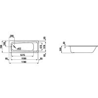 Стальная ванна Laufen Pro 170x70 с антискользящим покрытием арт-2.2495.0.600.040.1 — фото 2, Стальные ванны