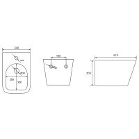 Биде Abber Rechteck подвесное Белое арт-AC1250 — фото 4, Биде подвесные