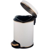 Товар: Ведро для мусора Geralis Punto Белое, кант Золото, 3 л арт-V-PWG-M - фото 2 Ведро для мусора Geralis Punto Белое, кант Золото, 3 л арт-V-PWG-M — фото 2, Мусорные ведра