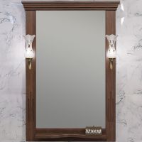 Зеркало Opadiris Риспекто 65 Орех антикварный с выключателем арт-00-00007058 — фото 1, Зеркала в ванную комнату