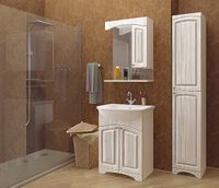 Зеркало со шкафом Mixline Крит 60 Патина золото арт-534218 — фото 2, Зеркальные шкафы в ванную