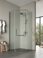 Душевой уголок Agger 90x90 профиль Хром стекло прозрачное арт-A03-090TCR/G — фото 2, Душевые уголки трапеция