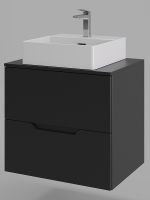 Товар: Тумба с раковиной Orange Line 60 подвесная Черная матовая арт-Li-60TubMDF+B04-405W - фото 2 Тумба с раковиной Orange Line 60 подвесная Черная матовая арт-Li-60TubMDF+B04-405W — фото 2, Тумбы с раковиной