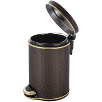 Ведро для мусора Geralis Punto Шоколад, кант Золото, 5 л арт-V-PCG-B — фото 2, Мусорные ведра