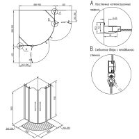 Душевой уголок Migliore Diadema 90x90 профиль Хром стекло матовое арт-22679 — фото 3, Душевые уголки четверть круга