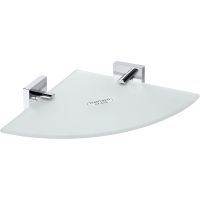 Стеклянная полка Bemeta Beta угловая Хром арт-132102012 — фото 1, Полки для ванной и душа