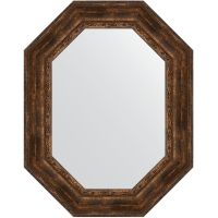 Зеркало Evoform Polygon 92х72 в багетной раме - Состаренное дерево с орнаментом 120 мм арт-BY 7271 — фото 1, Зеркала в ванную комнату