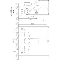 Смеситель для ванны Orange Organic Хром арт-M27-100cr — фото 6, Смеситель для ванны