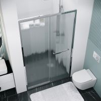 Душевая дверь Grossman Style 110 профиль Хром стекло шиншилла арт-100.K33.05.110.10.02 — фото 4, Раздвижные душевые двери