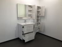 Зеркало со шкафом Comforty Верона 90 Дуб белый арт-00004136714 — фото 12, Зеркальные шкафы в ванную