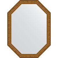 Зеркало Evoform Octagon 60x80 в багетной раме - Виньетка состаренное золото 56 мм арт-BY 7023 — фото 1, Зеркала в ванную комнату