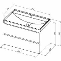 Тумба под раковину Aquanet Вега 80 подвесная Маренго арт-329591 — фото 12, Тумбы под раковину