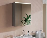 Зеркальный шкаф Vitra 60 R с подсветкой Антрацит глянцевый арт-66910 — фото 3, Зеркальные шкафы в ванную