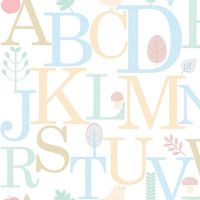 Обои детские Andrea Rossi Kids Land Винил на флизелине (1,06*10,05) Голубой, Буквы арт-54265-1 — фото 1, Обои для стен