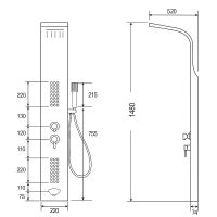 Товар: Душевая панель Ceruttispa Celia G с гидромассажем Золото арт-CT10404 - фото 4 Душевая панель Ceruttispa Celia G с гидромассажем Золото арт-CT10404 — фото 4, Душевые панели