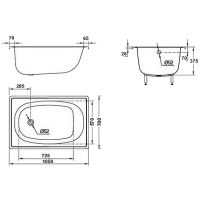 Стальная ванна BLB Europa Mini 105x70 без гидромассажа арт-B15E — фото 3, Стальные ванны