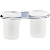 Стакан для зубных щеток WasserKRAFT Kammel двойной Хром арт-K-8328D — фото 1, Стаканы для зубных щеток