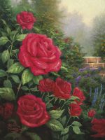 Фреска Ortograf Цветы 3613 Фактура флок FLK Флизелин (1,5*2) Зеленый/Красный, Цветы/Живопись арт-3613 (флок FLK) — фото 2, Фрески