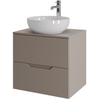 Тумба с раковиной Orange Line 60 подвесная Латте матовый арт-Li-60TuLMDF+B07-420W — фото 1, Тумбы с раковиной