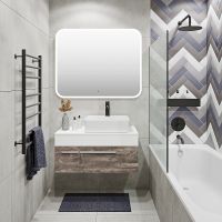 Товар: Тумба под раковину Runo Вудлайн 85 подвесная Белая Железный камень арт-00-00001343 - фото 3 Тумба под раковину Runo Вудлайн 85 подвесная Белая Железный камень арт-00-00001343 — фото 3, Тумбы под раковину