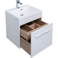 Тумба под раковину Aquanet Августа 58 подвесная Белый глянец арт-274017 — фото 2, Тумбы под раковину