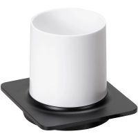 Стакан для зубных щеток Bemeta Organic Black Черный матовый Белый арт-167111010 — фото 1, Стаканы для зубных щеток