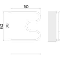 Водяной полотенцесушитель Terminus М-образный (1) 600х700 Хром, боковое подключение, G 1" НР арт-4620768881220 — фото 3, Водяные полотенцесушители