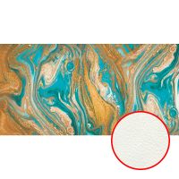 Фреска Ortograf Misto 33248 Фактура флок FLK Флизелин (4,7*2,4) Бирюзовый/Золото, Абстракция арт-33248 (флок FLK) — фото 1, Фрески