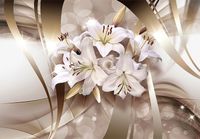 Фреска Ortograf 3D 6708 Фактура бархат золото FX-G Флизелин (3,9*2,7) Бежевый/Белый, Цветы/Абстракция арт-6708 (бархат золото FX-G) — фото 2, Фрески