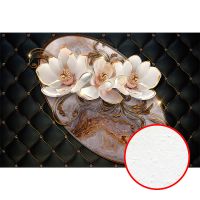 Фреска Ortograf 3D 6712 Фактура бархат FX Флизелин (4*2,7) Черный/Белый, Цветы/Абстракция арт-6712 (бархат FX) — фото 1, Фрески