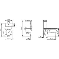 Товар: Унитаз компакт Jacob Delafon July с бачком без сиденья арт-E24541RU-0 - фото 3 Унитаз компакт Jacob Delafon July с бачком без сиденья арт-E24541RU-0 — фото 3, Напольные унитазы