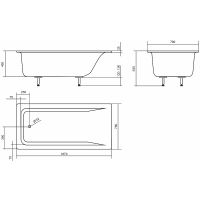 Ванна из искусственного камня Aqua de Marco Malta 167х78 без гидромассажа арт-1170WMAL — фото 3, Ванны из искусственного камня
