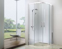 Душевой уголок Berges Solo R 80х80 профиль Хром сильвер стекло прозрачное арт-061101 — фото 2, Душевые уголки четверть круга