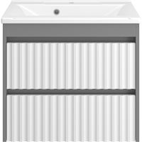 Тумба с раковиной Brevita Balaton 65 подвесная Белая матовая Серая матовая арт-УТ000012303 — фото 2, Тумбы с раковиной