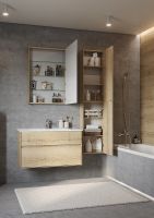 Подвесной шкаф Aquaton Либерти 40 Дуб эльвезия арт-1A280003LYC70 — фото 8, Шкафы для ванной