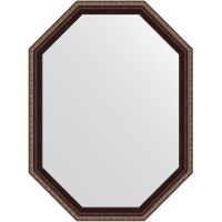 Зеркало Evoform Polygon 79х59 в багетной раме - Махагон с орнаментом 50 мм арт-BY 7275 — фото 1, Зеркала в ванную комнату