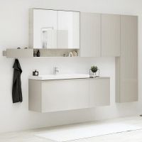 Шкаф пенал Geberit Acanto 38 подвесной Песчаное стекло арт-500.619.JL.2 — фото 3, Пеналы для ванной комнаты