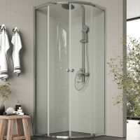 Душевой уголок Agger 80x80 профиль Хром стекло прозрачное арт-A01-080TCR/G — фото 1, Душевые уголки четверть круга