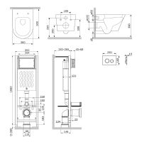 Комплект унитаза с инсталляцией AM.PM Sense FlashClean с сиденьем Микролифт и Белой глянцевой клавишей смыва арт-IS110101.741701 — фото 15, Комплекты унитаз + инсталляция