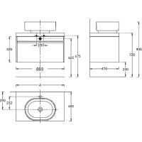 Тумба под раковину Kerama Marazzi Modula 70 MO.70.1+1\WHT подвесная Белая глянцевая арт-MO.70.1+1\WHT — фото 6, Тумбы под раковину