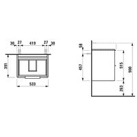 Тумба под раковину Laufen Val 55 подвесная Белая матовая арт-4.0219.2.110.260.1 — фото 3, Тумбы под раковину