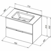 Тумба под раковину Aquanet Алвита New 70 подвесная Дуб веллингтон табак арт-334185 — фото 12, Тумбы под раковину