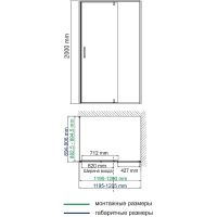 Душевой уголок WasserKRAFT Aisch 120x90 профиль Матовое золото стекло прозрачное арт-55P07 — фото 8, Прямоугольные душевые уголки