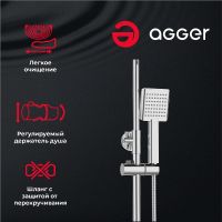 Душевая система Agger Merry Хром арт-A1394400 — фото 3, Душевые стойки