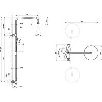 Душевая система Ravak DS Хром арт-X07P643 — фото 6, Душевые стойки
