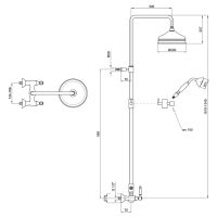 Душевая система Webert Dorian Золото арт-DO760405010 — фото 2, Душевые стойки